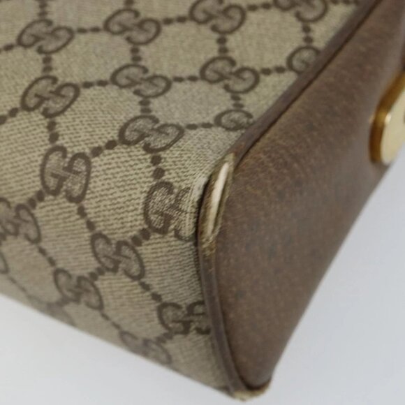GUCCI GG Supreme Web Sherry Line Bag PVC Beige Gold 001 261 1086 Auth BA6005 - Picture 4 of 16